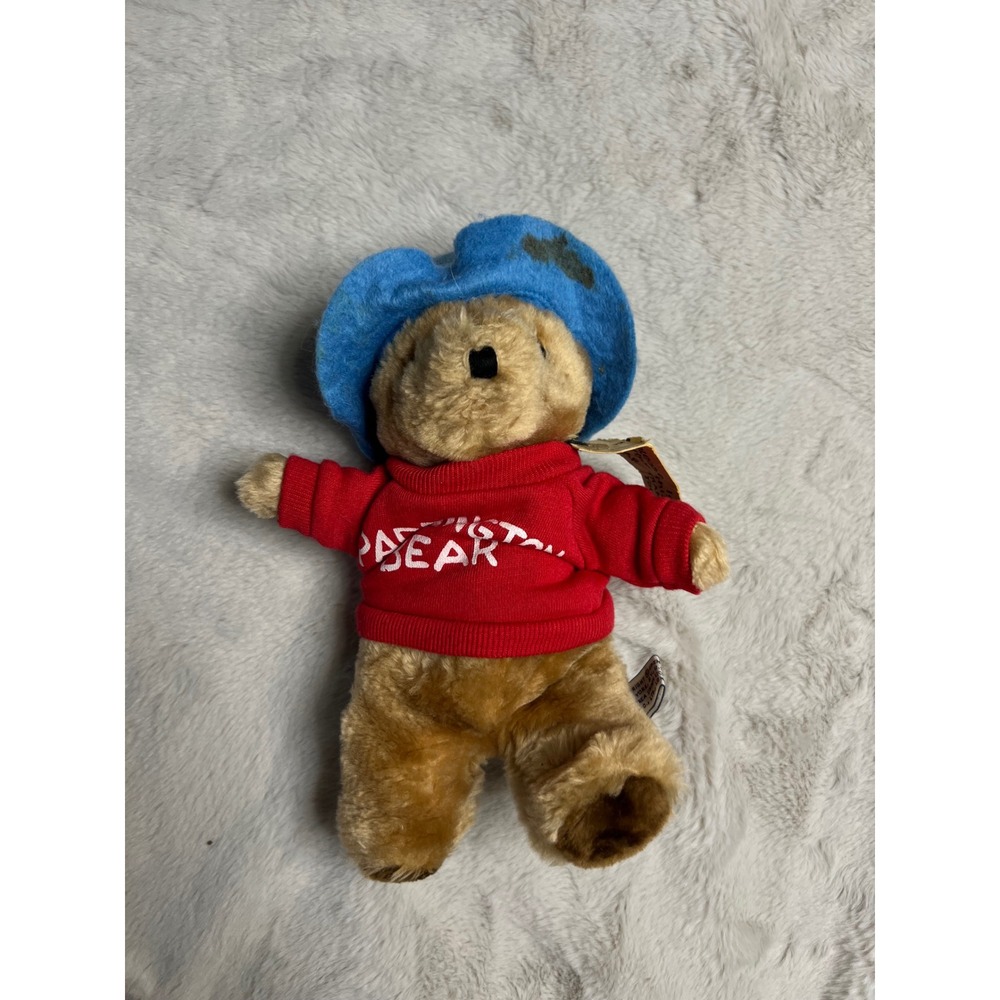 Eden Toys Vintage 1975 Paddington Bear Plush Red Sweater Blue Hat 8"